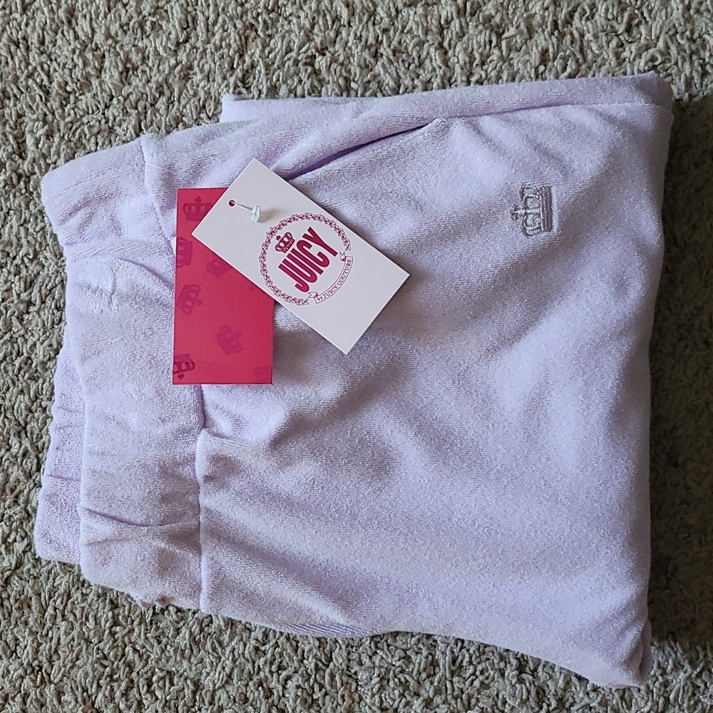 Juicy Couture Terry Jogger Pants, Large, Lilac Sky, Brand New with tags